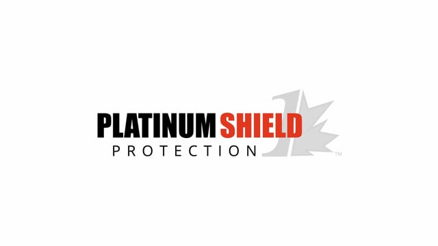 High-quality Platinum Shield Protection logo featuring bold black and red text with a dynamic shield graphic, representing advanced security and protection services.