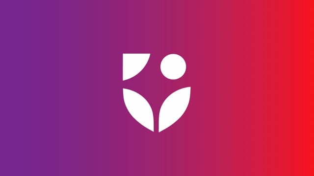 Abstract logo design for Q Filmz Media featuring a modern, minimalist icon with vibrant purple and red gradient background. Perfect for branding in media and entertainment industries.