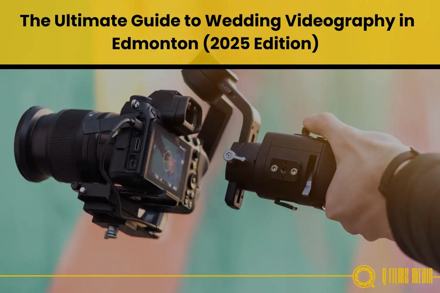 Dslr camera with stabilizer for wedding videography in Edmonton, professional videography equipment, high-quality wedding video shooting tools for events.
