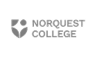 A vibrant view of NorQuest College campus with students walking and modern buildings in Edmonton.
